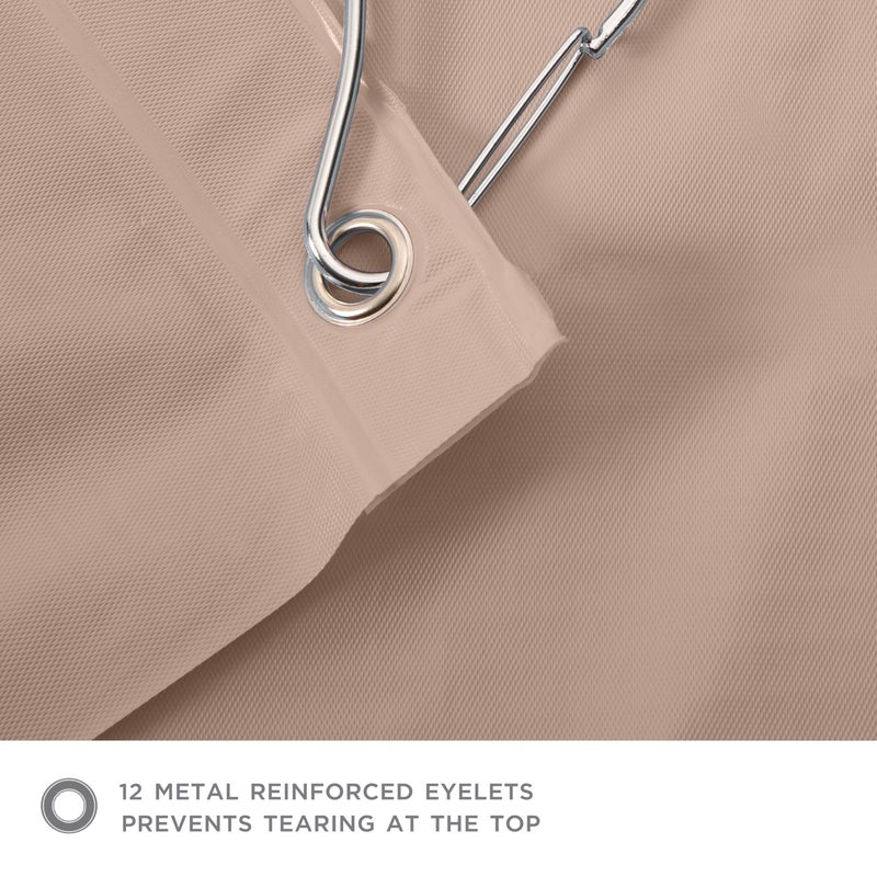 Bath Bliss PVC Heavy Weight Shower Curtain Liner | 4G | 70"x72" | Rust Resistant Copper Grommets | Magnetic Hem | Taupe - Image 3